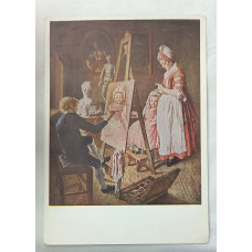 Открытка СССР 1947 Иван Фирсов "Юный живописец"