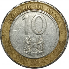 10 шиллингов 2010 Кения из оборота