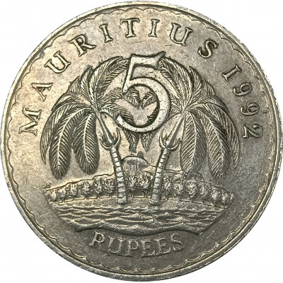 5 рупий 1992 Маврикий из оборота