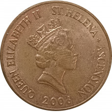 2 пенса 2006 Остров Святой Елены и Вознесения из оборота