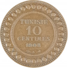 10 сантимов 1908 Тунис XF