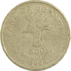 500 шиллингов 2008 Уганда из оборота