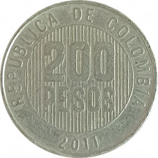 200 песо 2011 Колумбия из оборота