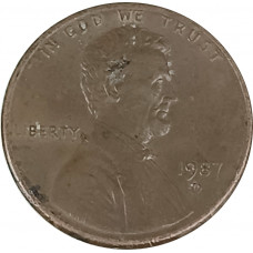1 цент 1987 США D XF