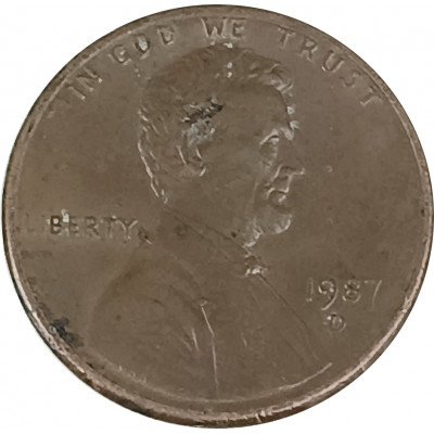 1 цент 1987 США D XF 1 цент 1987 США D XF