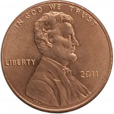 1 цент 2011 США без знака монетного двора UNC