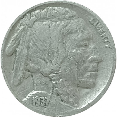 5 центов 1937 США без знака монетного двора XF 5 центов 1937 США без знака монетного двора XF