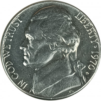 5 центов 1970 США D из оборота 5 центов 1970 США D из оборота