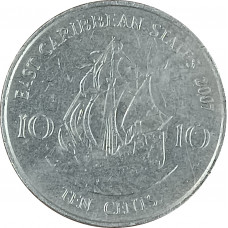 10 центов 2007  Восточные Карибы из оборота