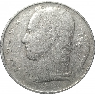 5 франков 1949 Бельгия из оборота 5 франков 1949 Бельгия из оборота