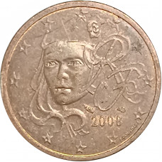 2 евроцента 2008 Франция из оборота