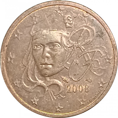 2 евроцента 2008 Франция из оборота 2 евроцента 2008 Франция из оборота