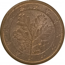 1 евроцент 2007 Германия J из оборота