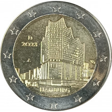 2 евро 2023 Германия A Эльбская филармония UNC