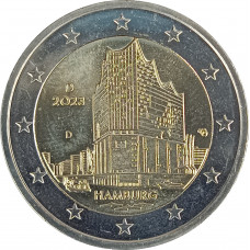 2 евро 2023 Германия D Эльбская филармония UNC