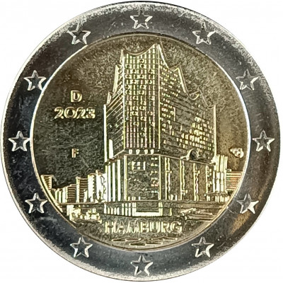 2 евро 2023 Германия F Эльбская филармония UNC 2 евро 2023 Германия F Эльбская филармония UNC