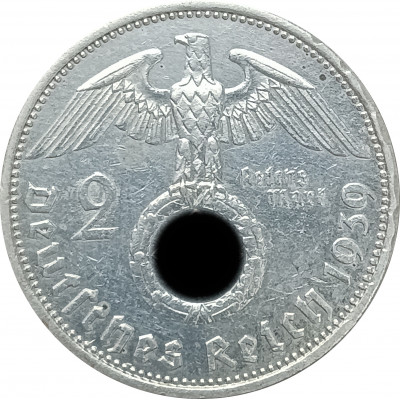 2 рейхсмарки 1939 Германия A (№1) XF 2 рейхсмарки 1939 Германия A (№1) XF
