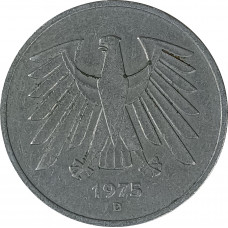 5 марок 1975 ФРГ D из оборота