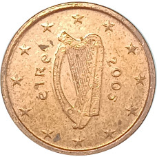 1 евроцент 2005 Ирландия из оборота