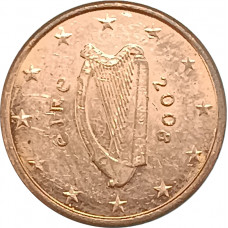 1 евроцент 2008 Ирландия из оборота 