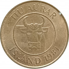 10 эйре 1981 Исландия XF 10 эйре 1981 Исландия XF