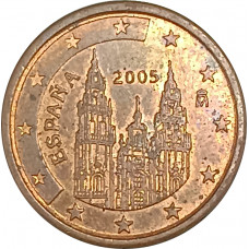 1 евроцент 2005 Испания из оборота