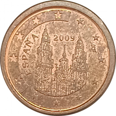 1 евроцент 2009 Испания из оборота