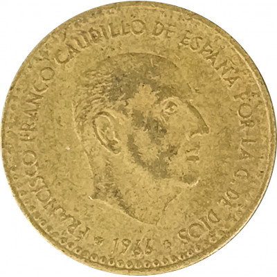 1 песета 1966 Испания 71 из оборота 1 песета 1966 Испания 71 из оборота