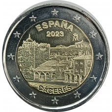2 евро 2023 Испания Старый город Касерес UNC