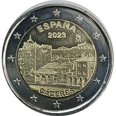 2 евро 2023 Испания Старый город Касерес UNC 2 евро 2023 Испания Старый город Касерес UNC