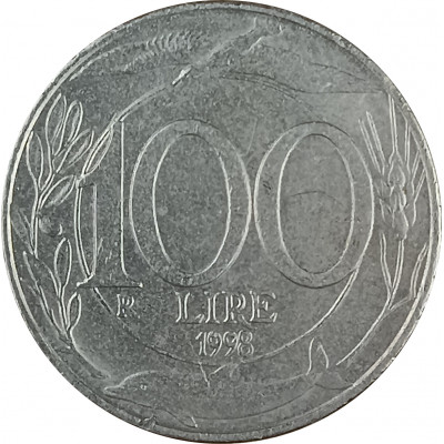 100 лир 1998 Италия из оборота 100 лир 1998 Италия из оборота