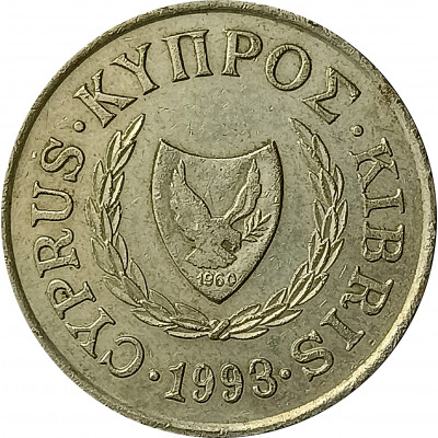 20 центов 1993 Кипр из оборота 20 центов 1993 Кипр из оборота