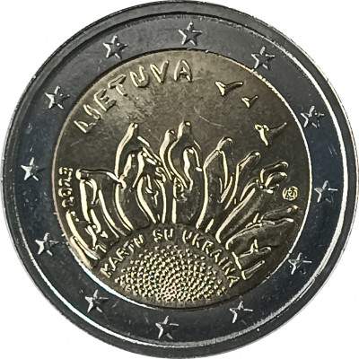 2 евро 2023 Литва Вместе с Украиной UNC 2 евро 2023 Литва Вместе с Украиной UNC