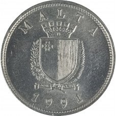 25 центов 1991 Мальта из оборота