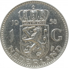 1 гульден 1958 Нидерланды (№1) XF 1 гульден 1958 Нидерланды (№1) XF