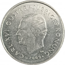 1 крона 2009 Швеция 200 лет разделению Финляндии и Швеции из оборота