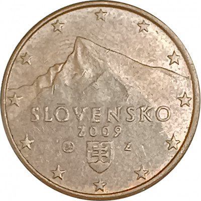 1 евроцент 2009 Словакия из оборота 1 евроцент 2009 Словакия из оборота