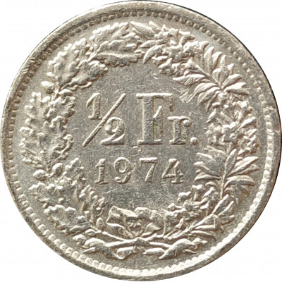 1/2 франка 1974 Швейцария из оборота