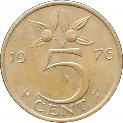 5 центов 1976 Нидерланды из оборота 5 центов 1976 Нидерланды из оборота