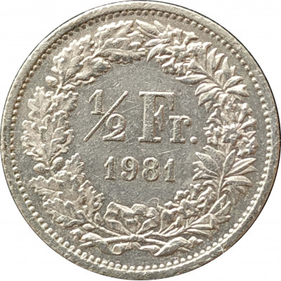 1/2 франка 1981 Швейцария из оборота