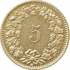 5 раппенов 1997 Швейцария из оборота