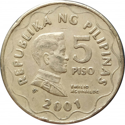 5 песо 2001 Филиппины из оборота 5 песо 2001 Филиппины из оборота