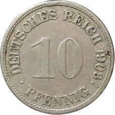 10 пфеннигов 1903 Германия G из оборота