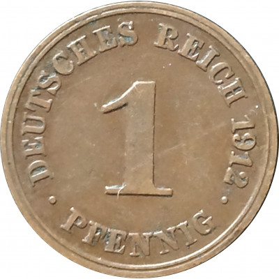 1 пфенниг 1912 Германия J из оборота 1 пфенниг 1912 Германия J из оборота