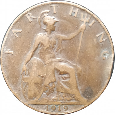 1 фартинг 1919 Великобритания из оборота