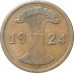 2 рейхспфеннига 1924 Германия A из оборота 2 рейхспфеннига 1924 Германия A из оборота