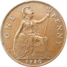 1 пенни 1930 Великобритания из оборота