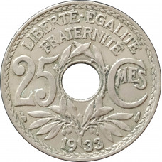 25 сантимов 1933 Франция из оборота