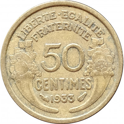 50 сантимов 1933 Франция из оборота 50 сантимов 1933 Франция из оборота