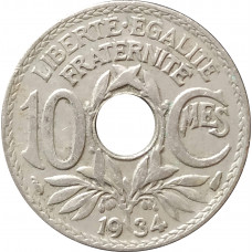 10 сантимов 1934 Франция из оборота